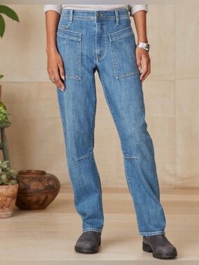 Sundance Agnes cargo utility straight jeans petite
